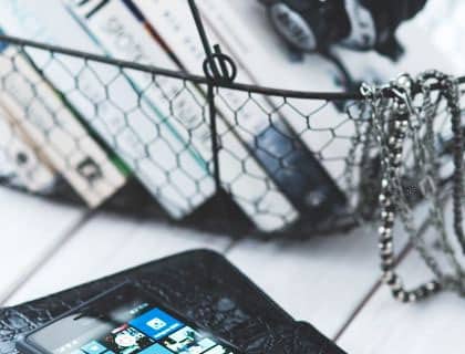 phone and books